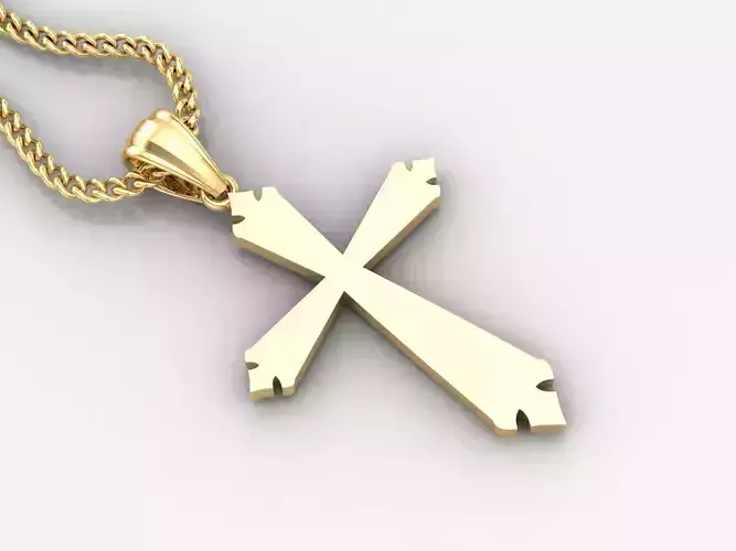 Light Gold 18K Cross Pendant 1CP097