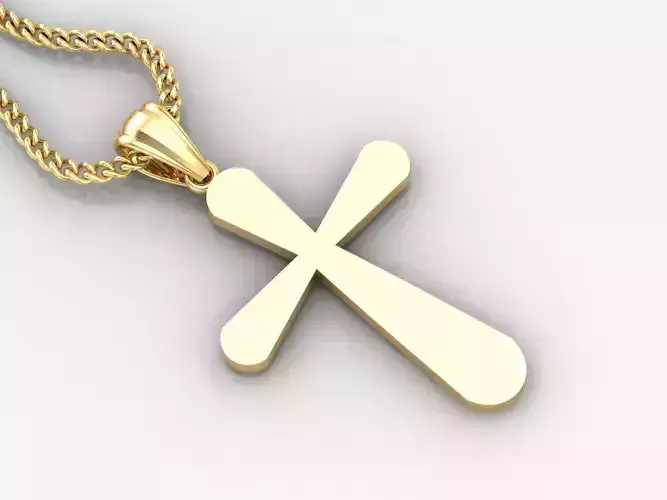 Light Gold 18K Cross Pendant 1CP095