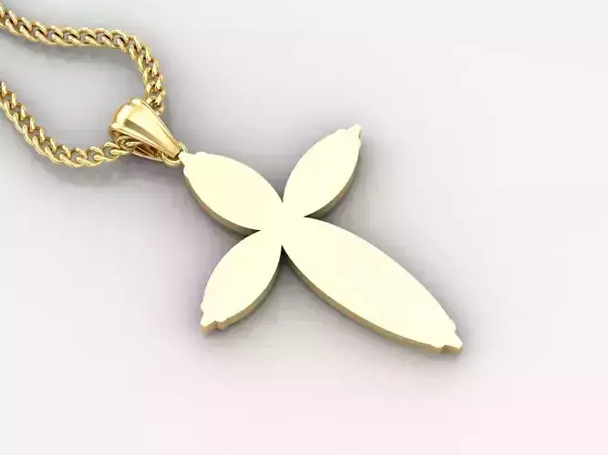 Light Gold 18K Cross Pendant 1CP094 3D print model