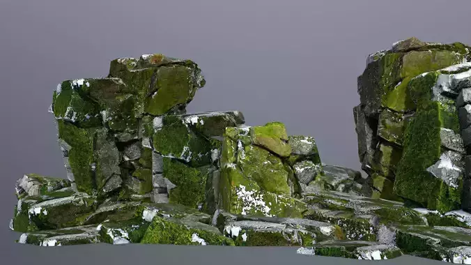 mossy cliff rocks 