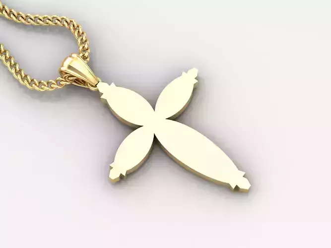 Light Gold 18K Cross Pendant 1CP093