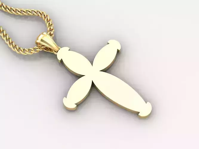 Light Gold 18K Cross Pendant 1CP092 3D print model