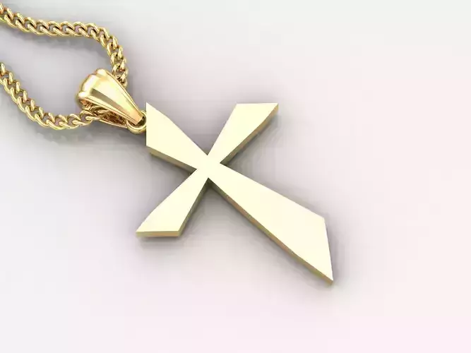 Light Gold 18K Cross Pendant 1CP090