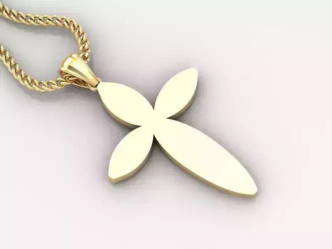 Light Gold 18K Cross Pendant 1CP088