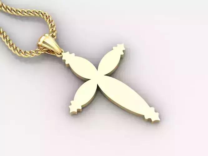 Light Gold 18K Cross Pendant 1CP087 3D print model