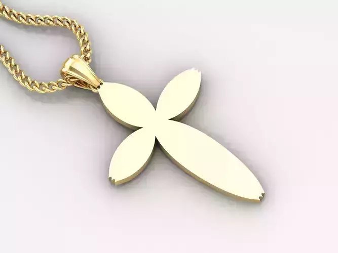 Light Gold 18K Cross Pendant 1CP086