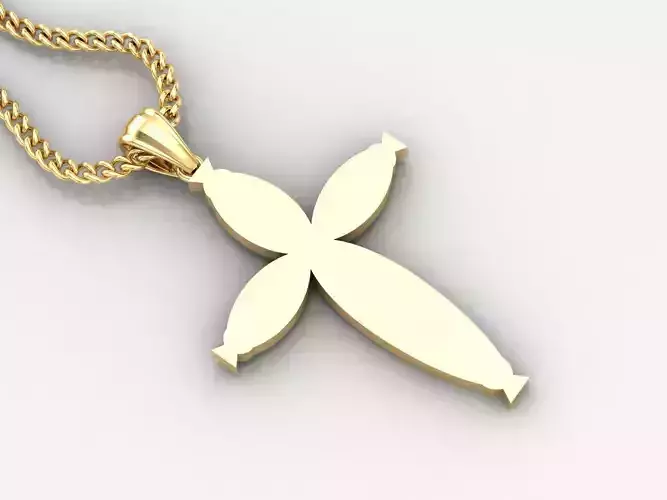 Light Gold 18K Cross Pendant 1CP085