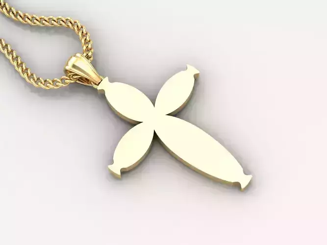 Light Gold 18K Cross Pendant 1CP084 3D print model