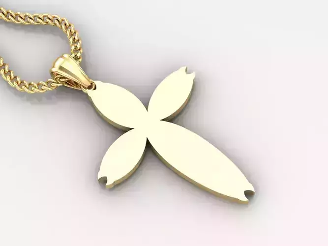 Light Gold 18K Cross Pendant 1CP082