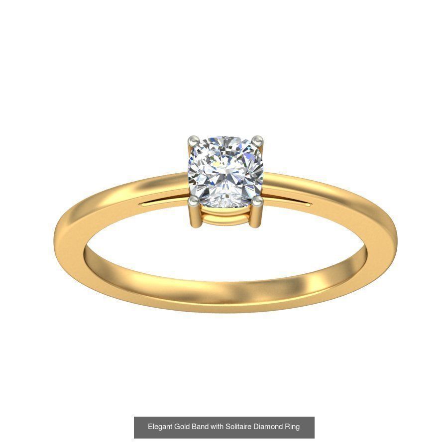 Exquisite Gold Rings Featuring a Brilliant Diamond  3D Model Collection_39