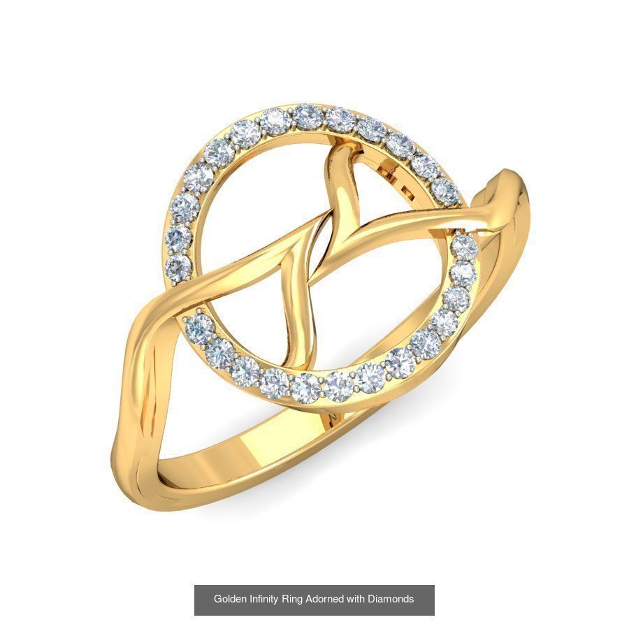 Exquisite Gold Rings Featuring a Brilliant Diamond  3D Model Collection_31