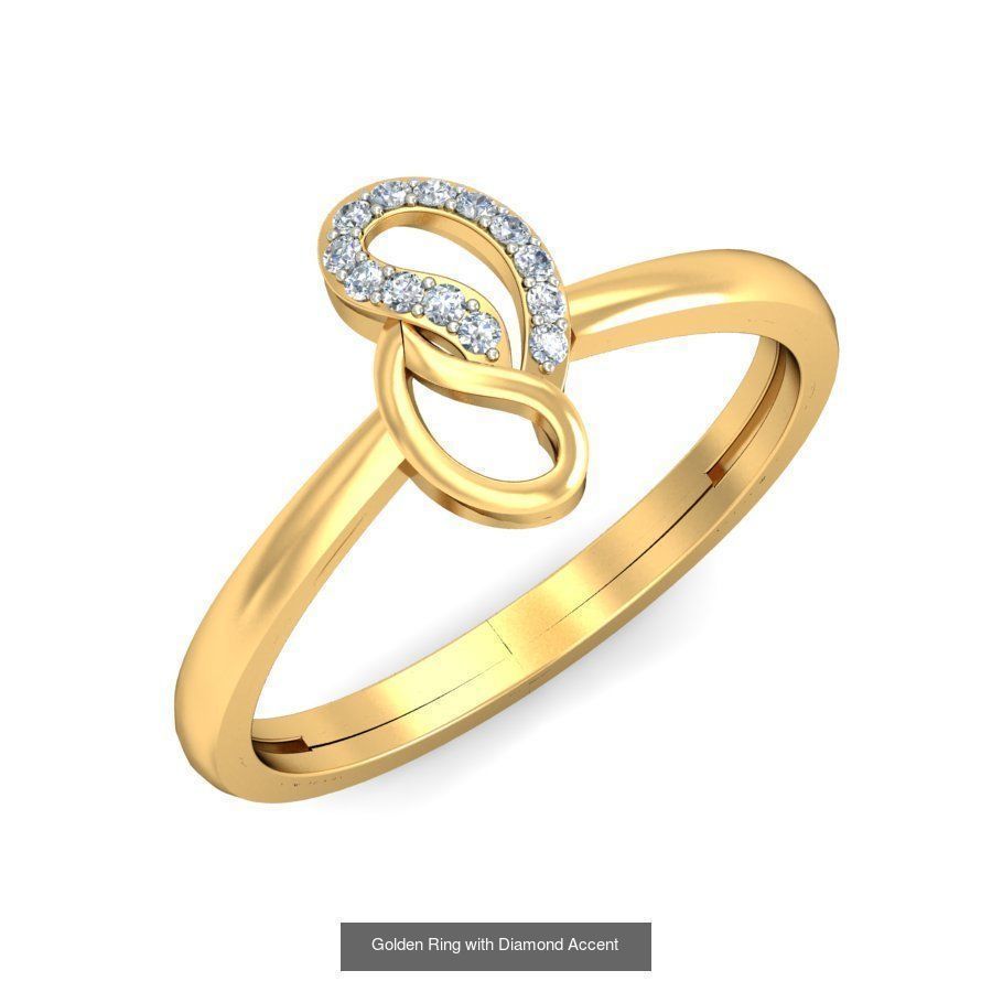 Exquisite Gold Rings Featuring a Brilliant Diamond  3D Model Collection_27