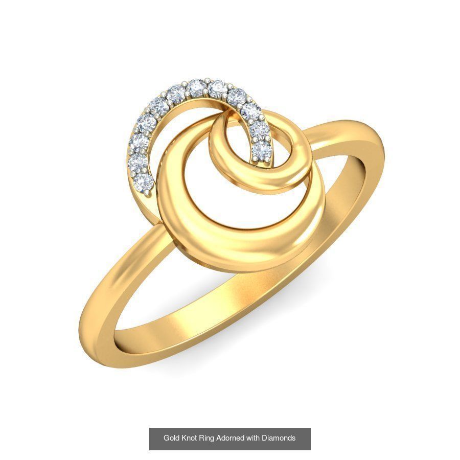 Exquisite Gold Rings Featuring a Brilliant Diamond  3D Model Collection_23