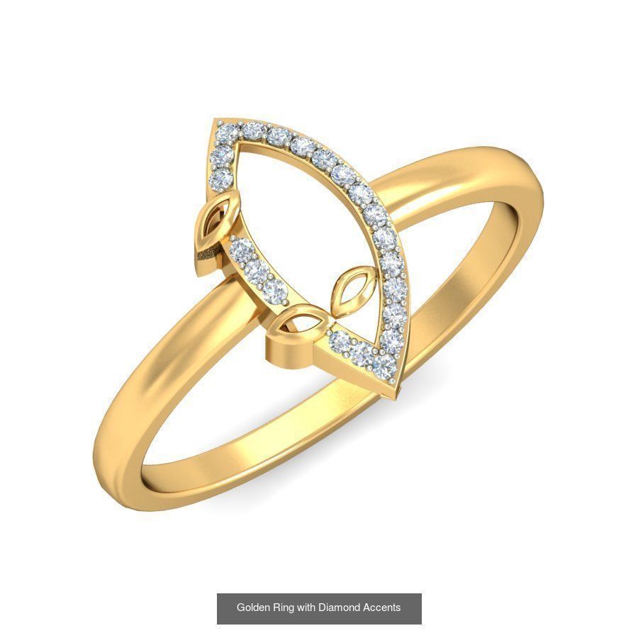 Exquisite Gold Rings Featuring a Brilliant Diamond  3D Model Collection_30
