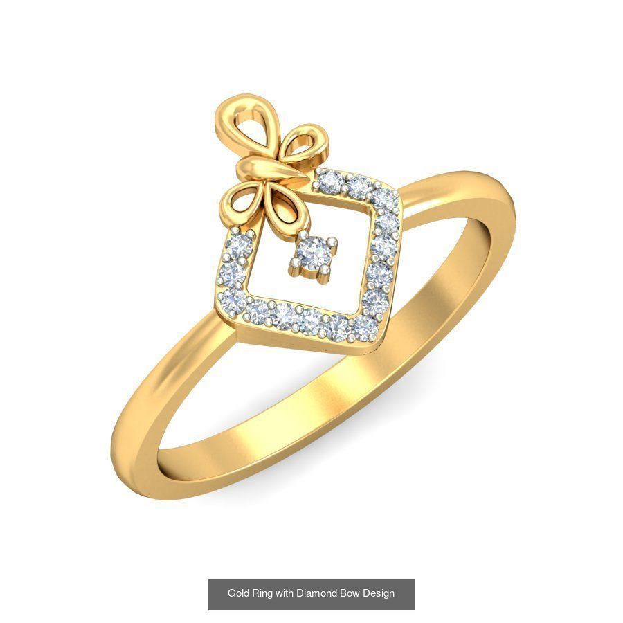Exquisite Gold Rings Featuring a Brilliant Diamond  3D Model Collection_22