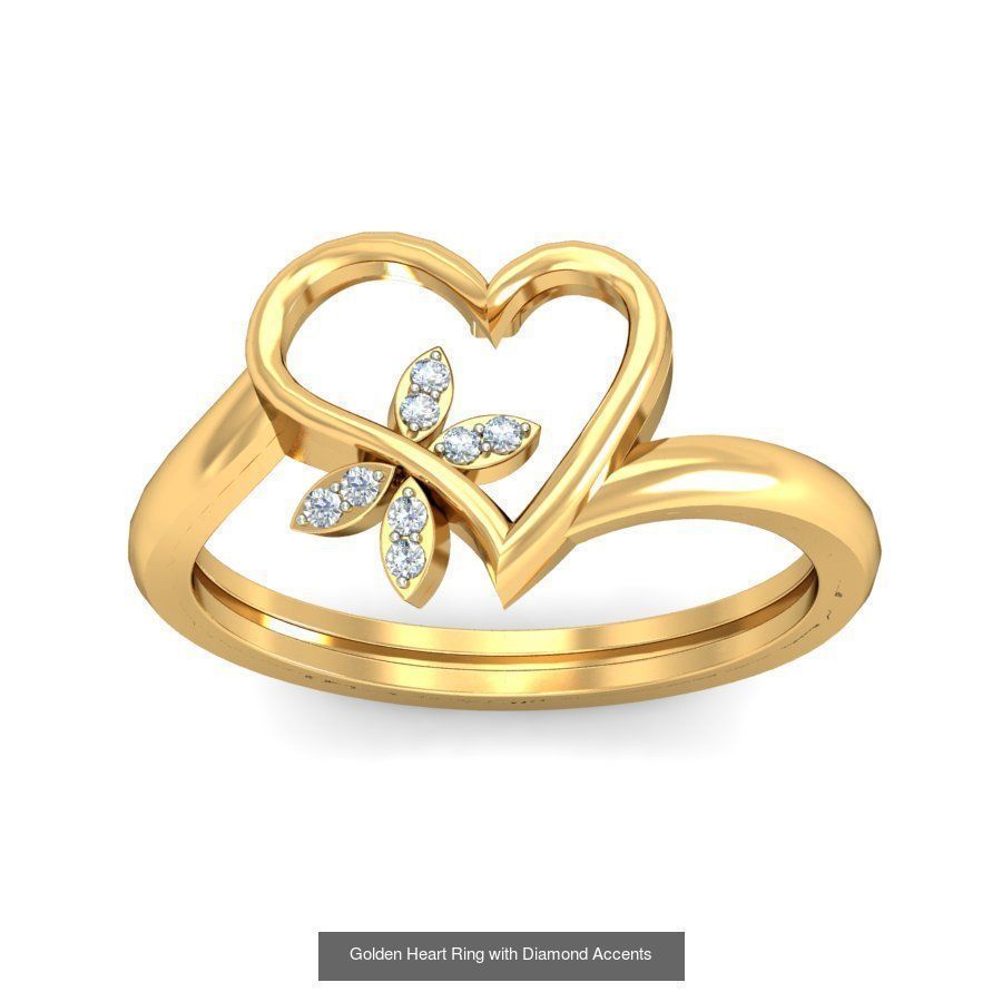 Exquisite Gold Rings Featuring a Brilliant Diamond  3D Model Collection_35