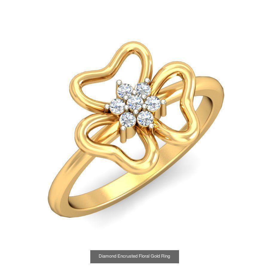 Exquisite Gold Rings Featuring a Brilliant Diamond  3D Model Collection_7