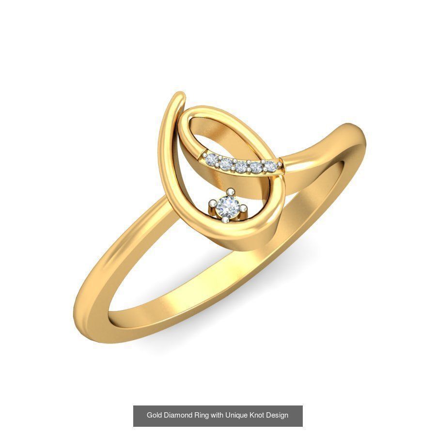 Exquisite Gold Rings Featuring a Brilliant Diamond  3D Model Collection_14