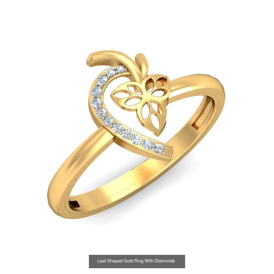 Exquisite Gold Rings Featuring a Brilliant Diamond  3D Model Collection_10