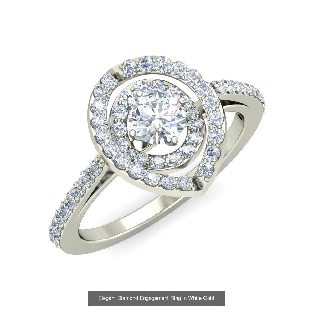 Exquisite Gold Rings Featuring a Brilliant Diamond  3D Model Collection_54