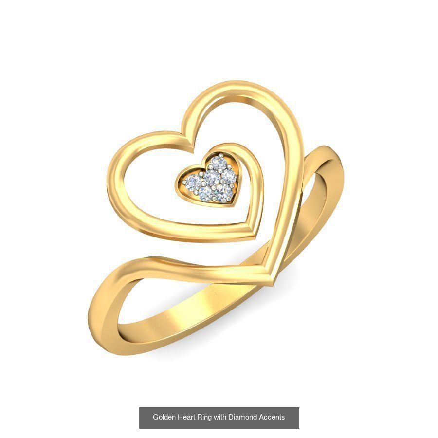 Exquisite Gold Rings Featuring a Brilliant Diamond  3D Model Collection_32