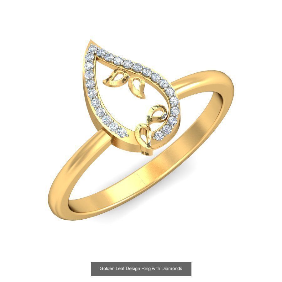 Exquisite Gold Rings Featuring a Brilliant Diamond  3D Model Collection_29
