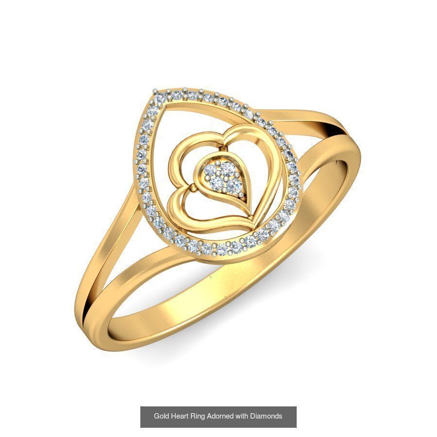 Exquisite Gold Rings Featuring a Brilliant Diamond  3D Model Collection_15