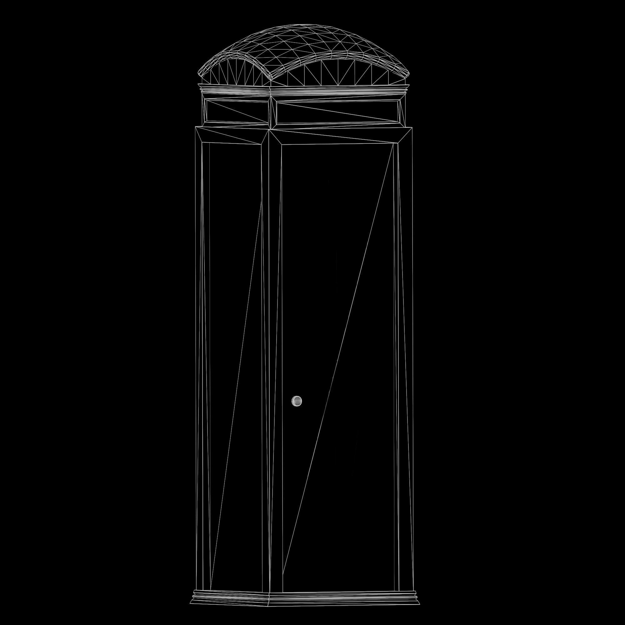 London Telephone Booth Lowpoly Game-Ready 3D Model Low-poly 3D model_5