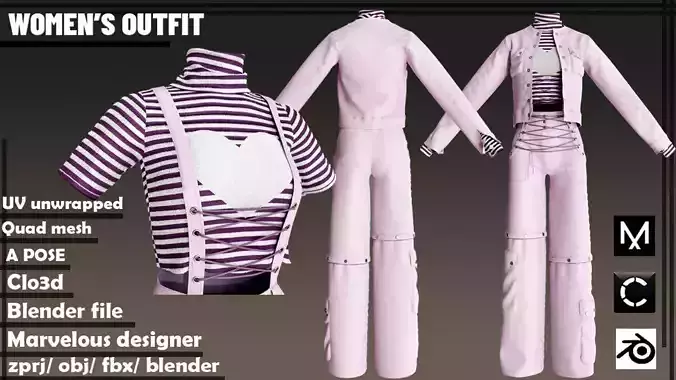 women outfit 3D model