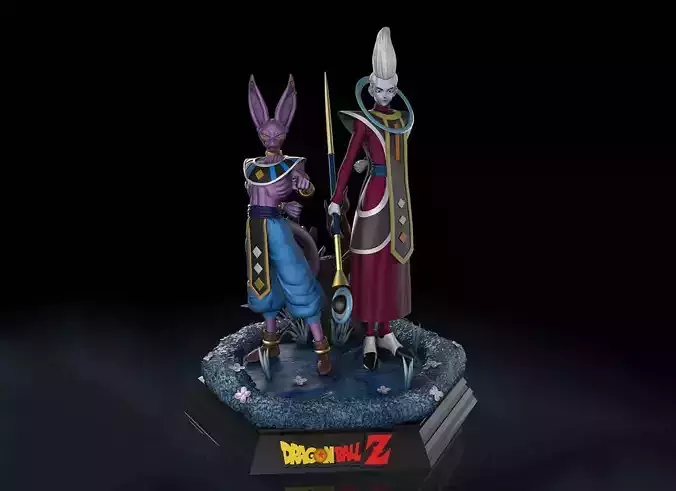  Beerus and Whis Dragon Ball 3D Model Ready to Print