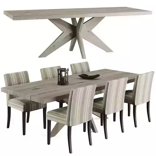 Justin Dining Table Set 3D model