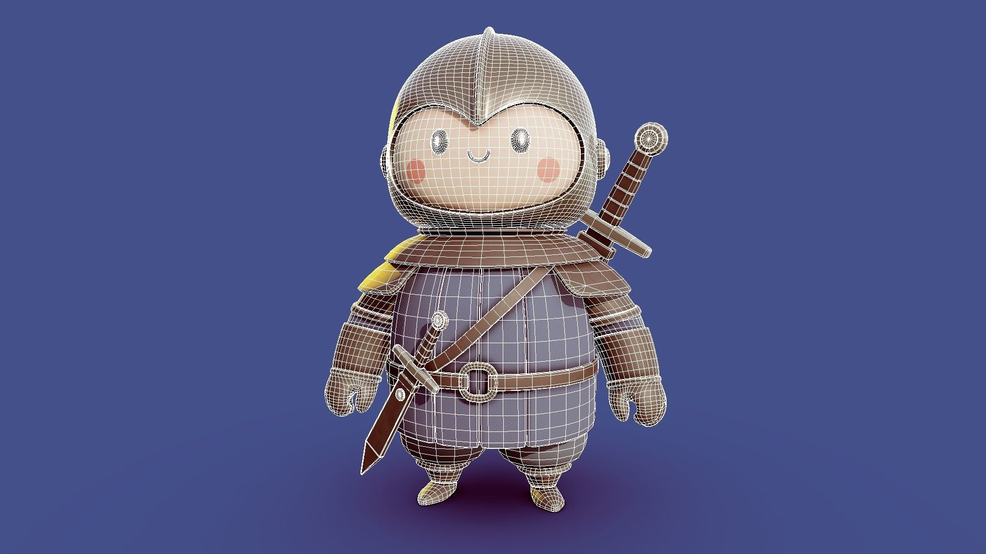Baby Medieval Character 2 Low-poly 3D model_1
