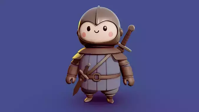 Baby Medieval Character 2 Low-poly 3D model