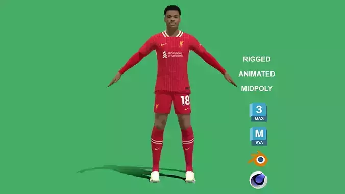 3D Rigged Cody Gakpo Liverpool 2025