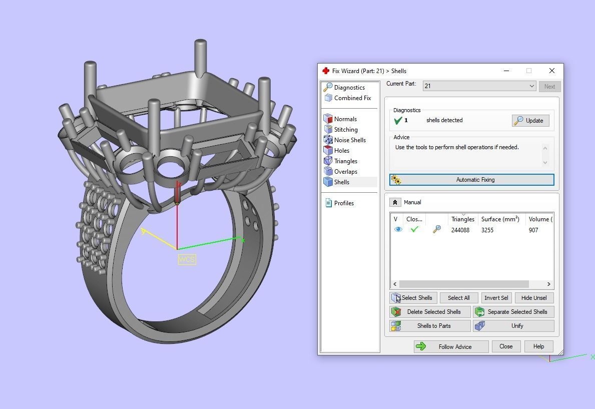 Emerald diamond cluster ring Free 3D print model_18