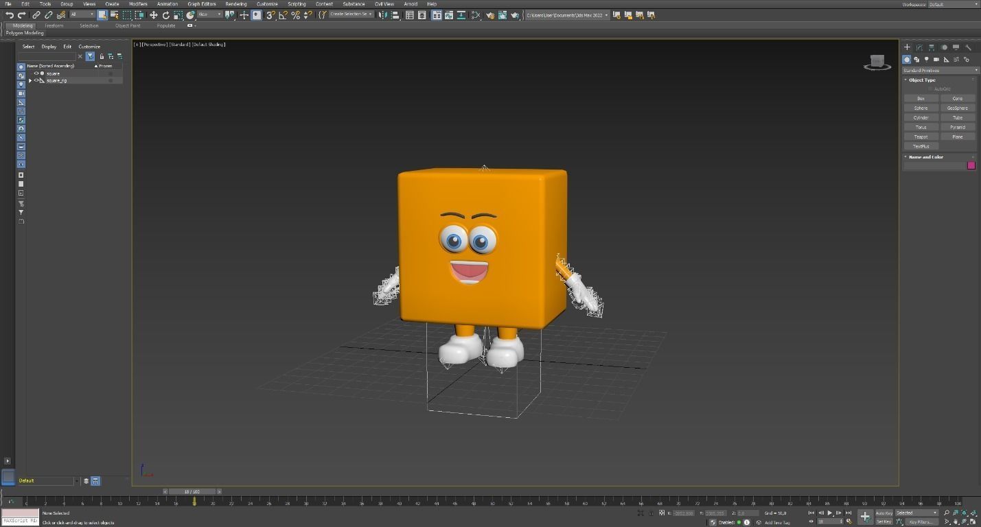 Cartoon character geometric figures Low-poly 3D model_14