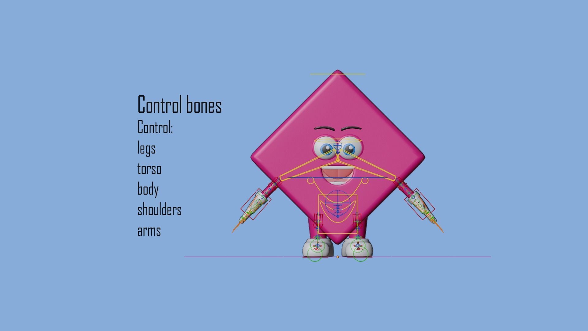 Cartoon character geometric figures Low-poly 3D model_9