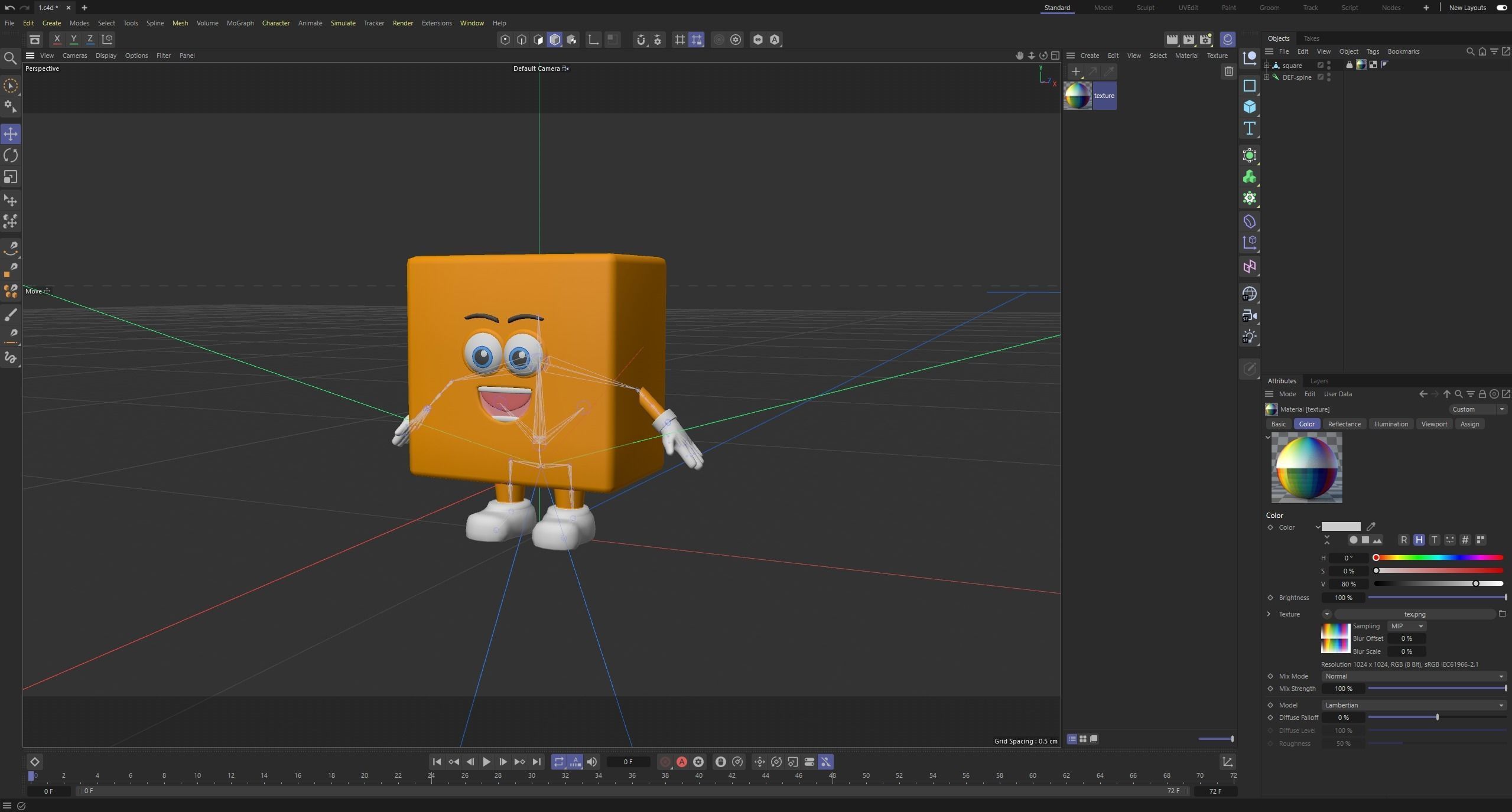 Cartoon character geometric figures Low-poly 3D model_12