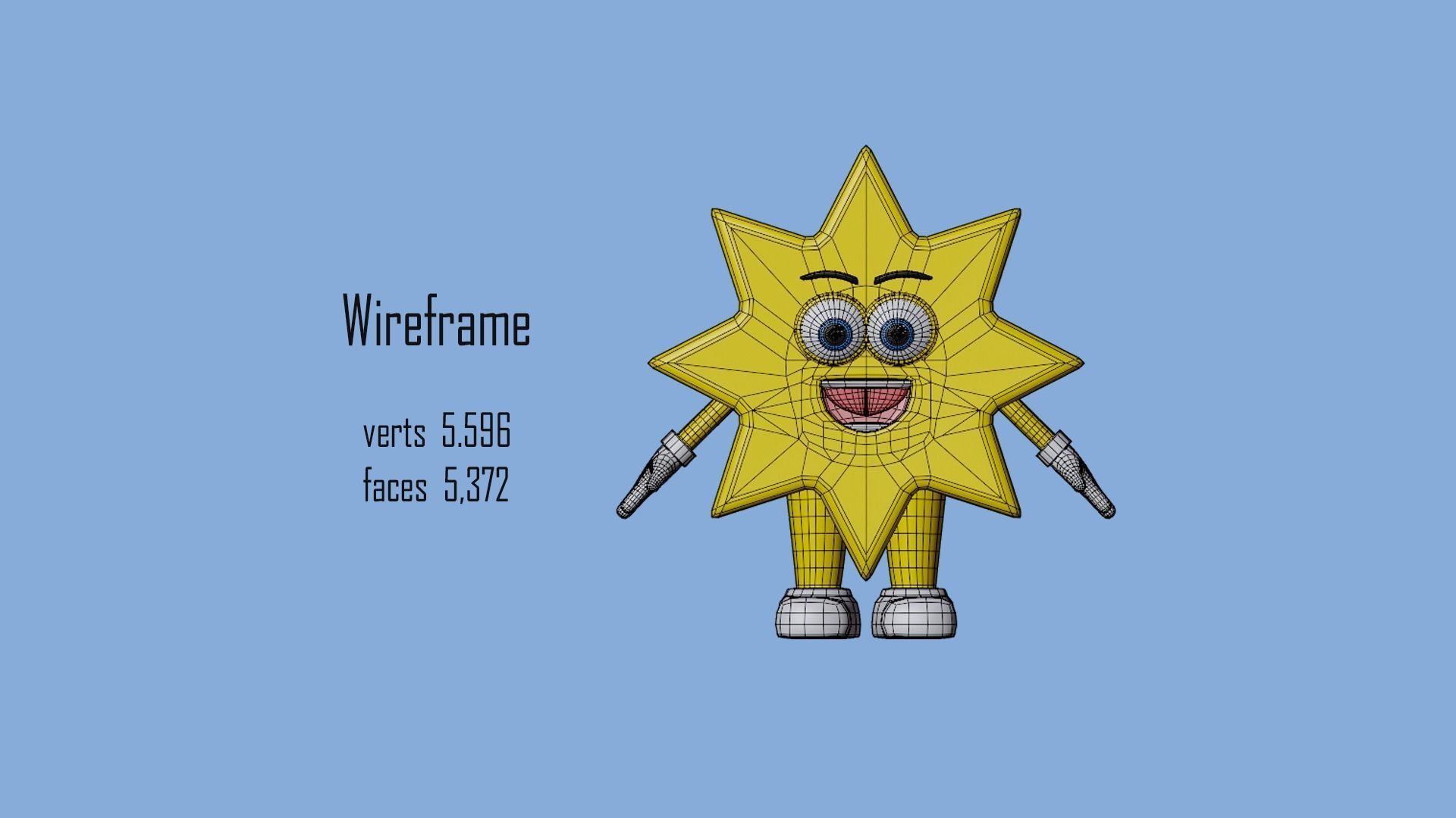 Cartoon character geometric figures Low-poly 3D model_10