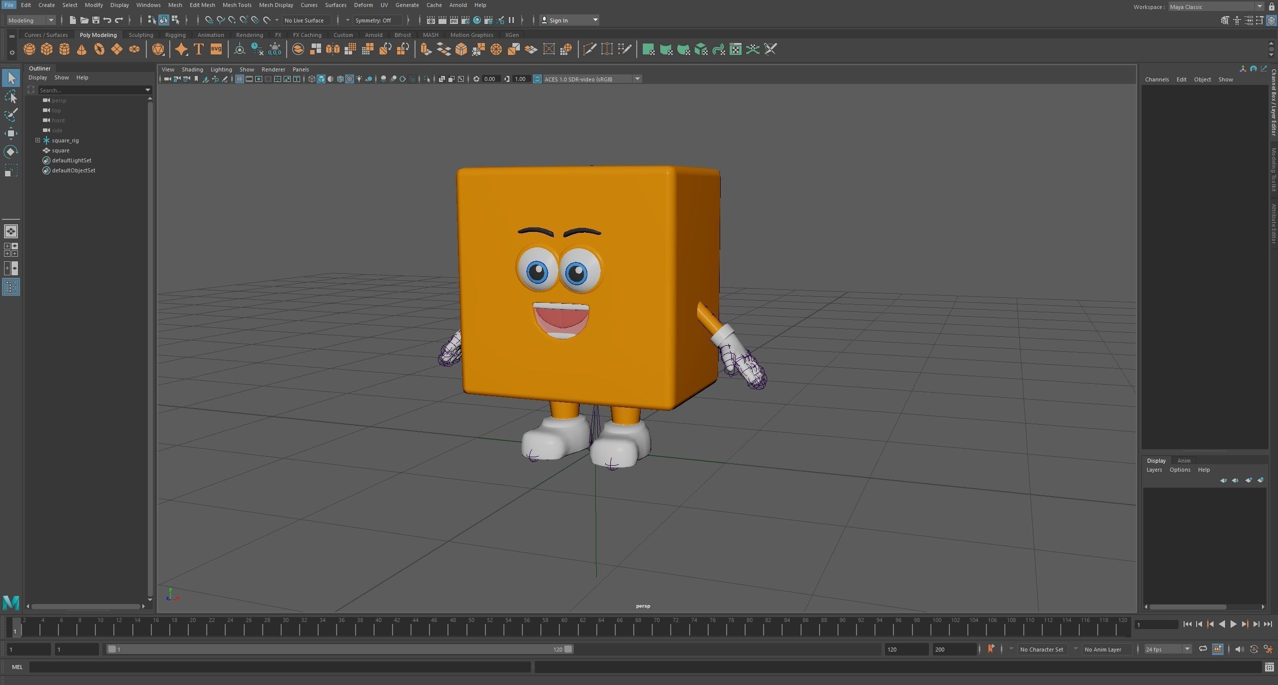 Cartoon character geometric figures Low-poly 3D model_13