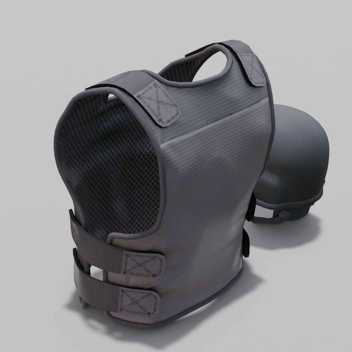  Armor Suit with Helmet 3D Model Low-poly 3D model_8