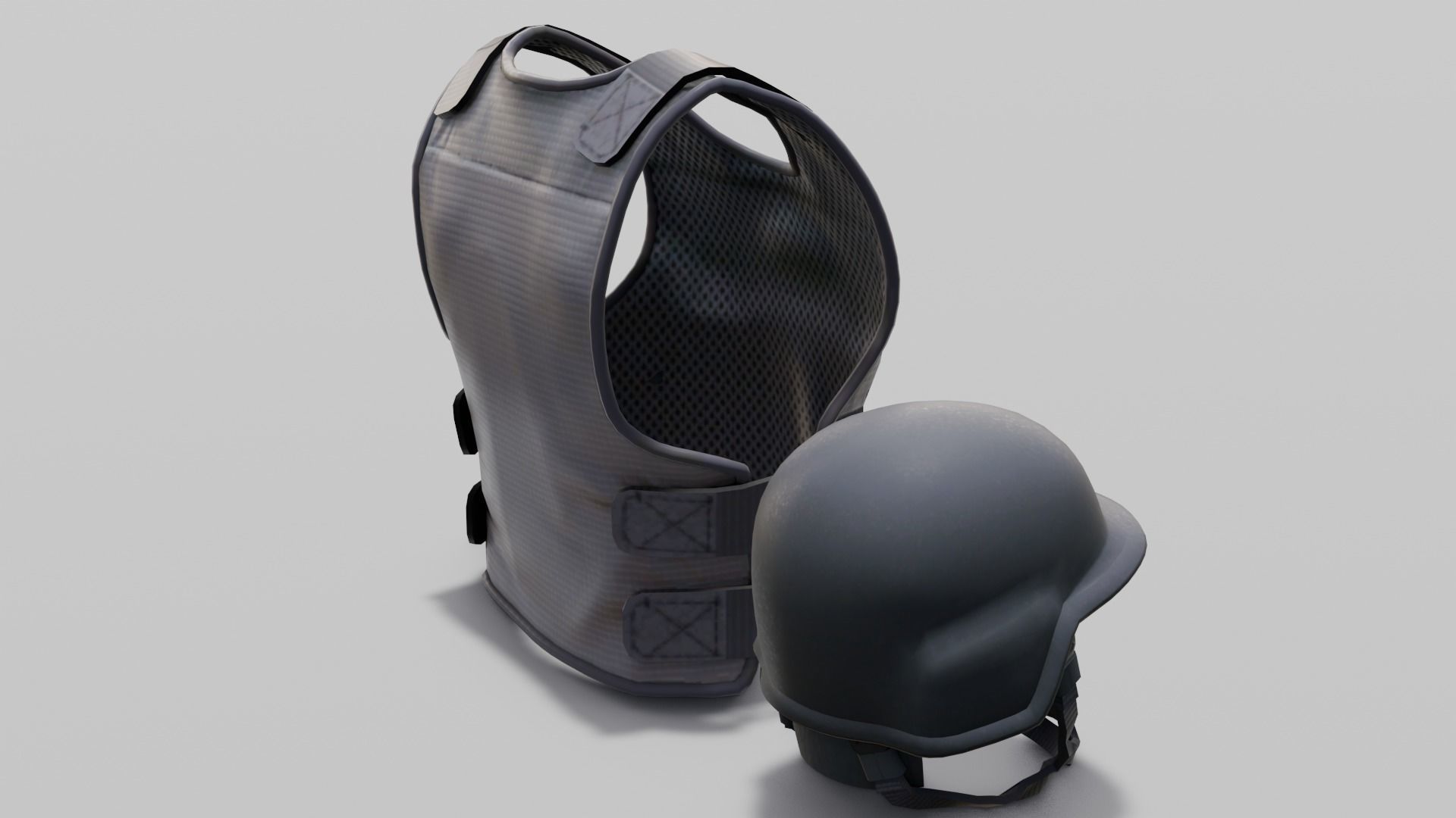  Armor Suit with Helmet 3D Model Low-poly 3D model_2