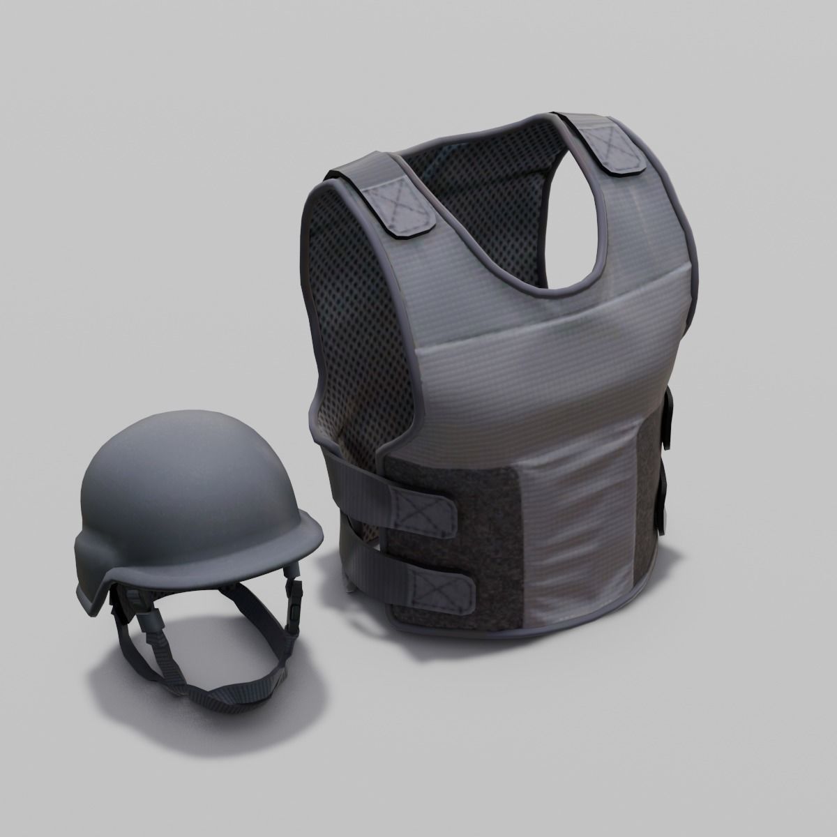  Armor Suit with Helmet 3D Model Low-poly 3D model_10