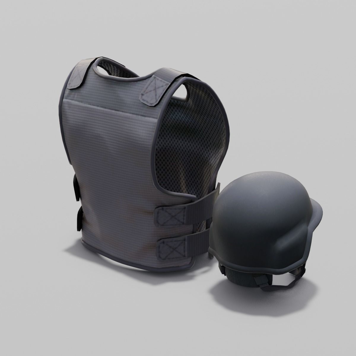  Armor Suit with Helmet 3D Model Low-poly 3D model_9