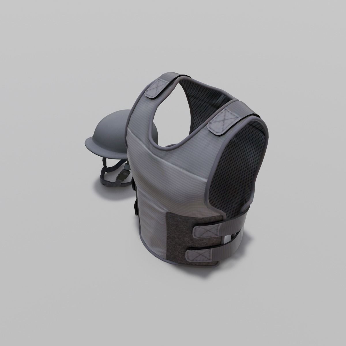  Armor Suit with Helmet 3D Model Low-poly 3D model_7