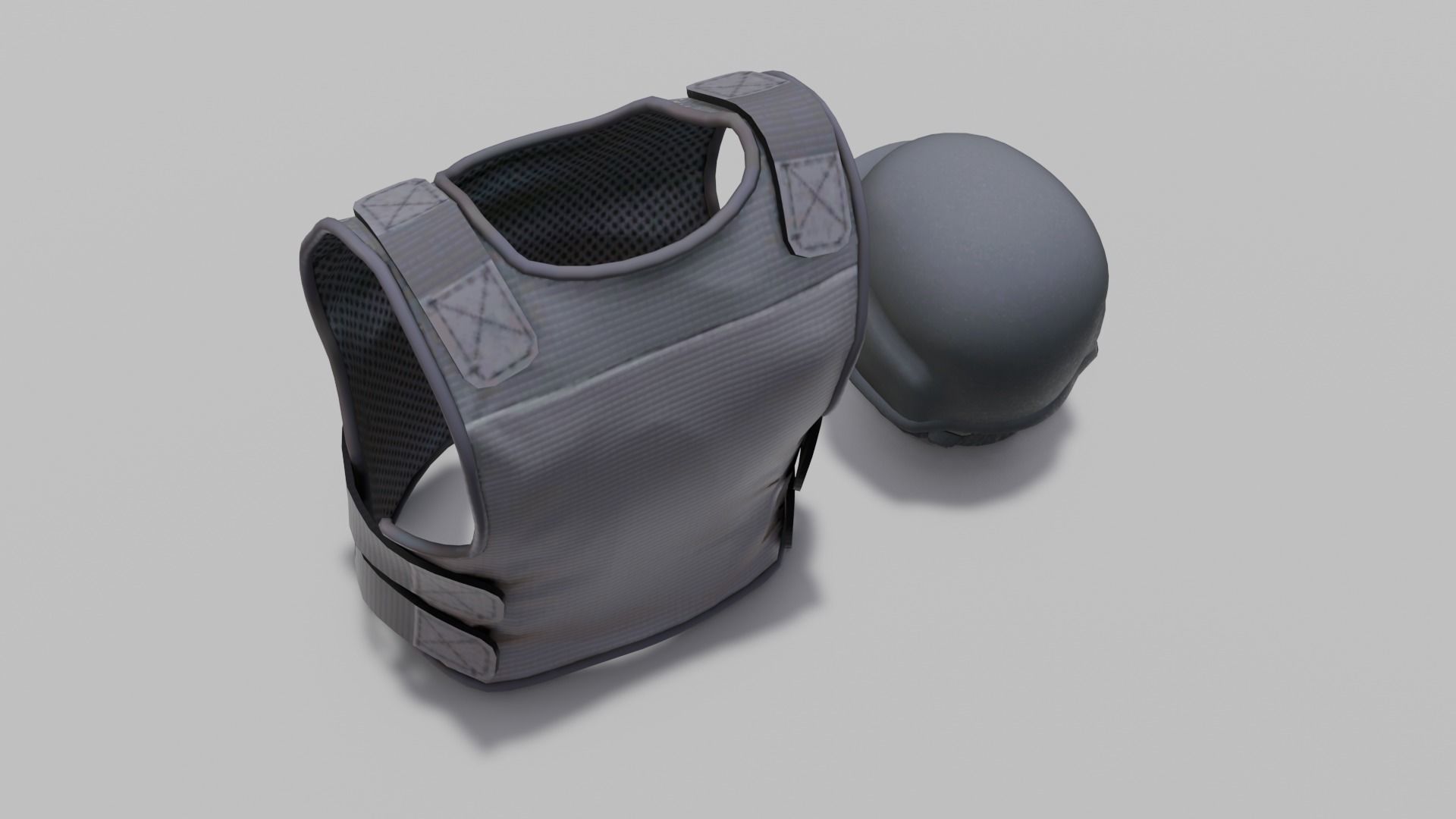  Armor Suit with Helmet 3D Model Low-poly 3D model_5