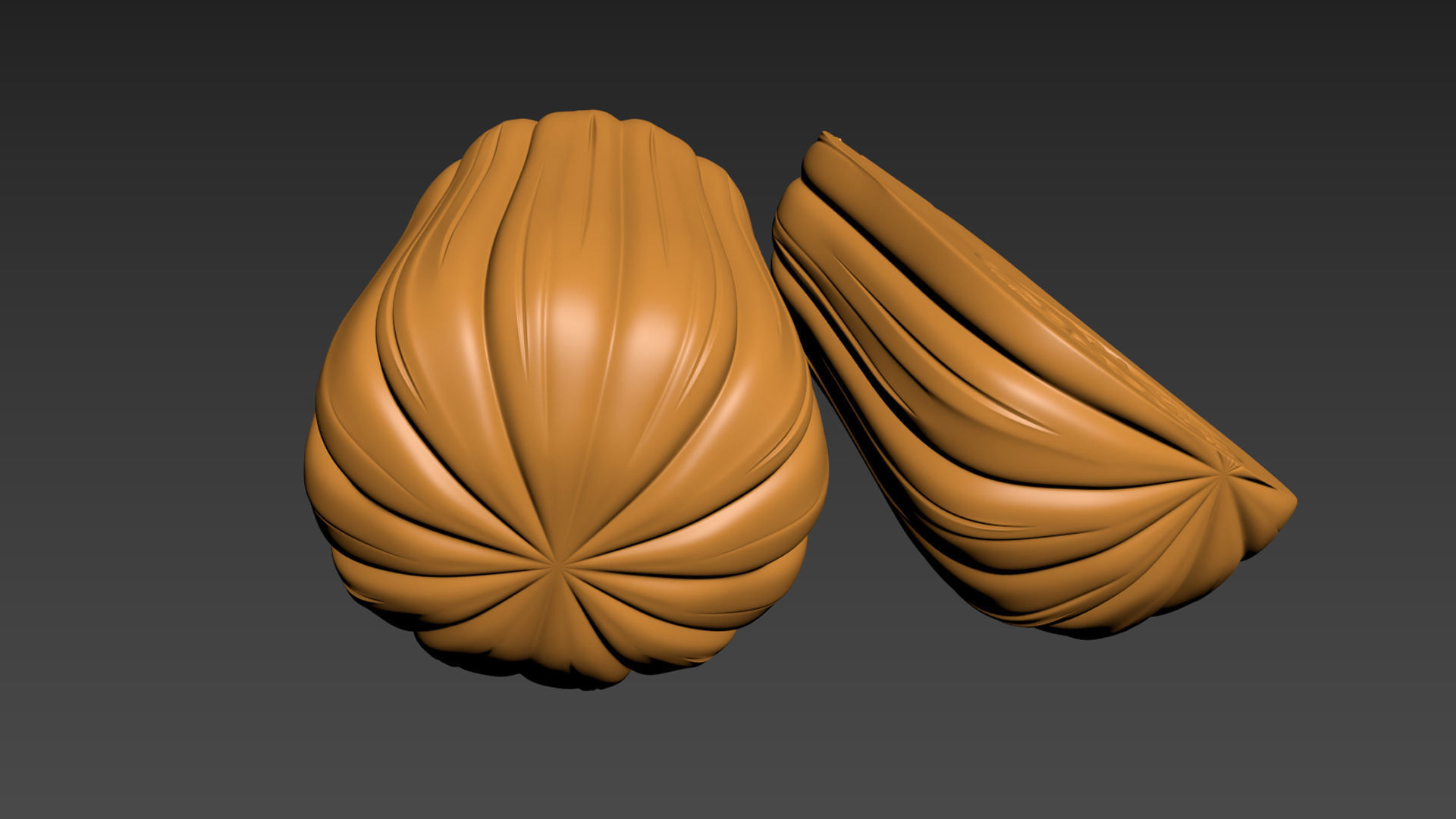Pumpkin Vegetable 3 Half of Pampkin 3D print model_6