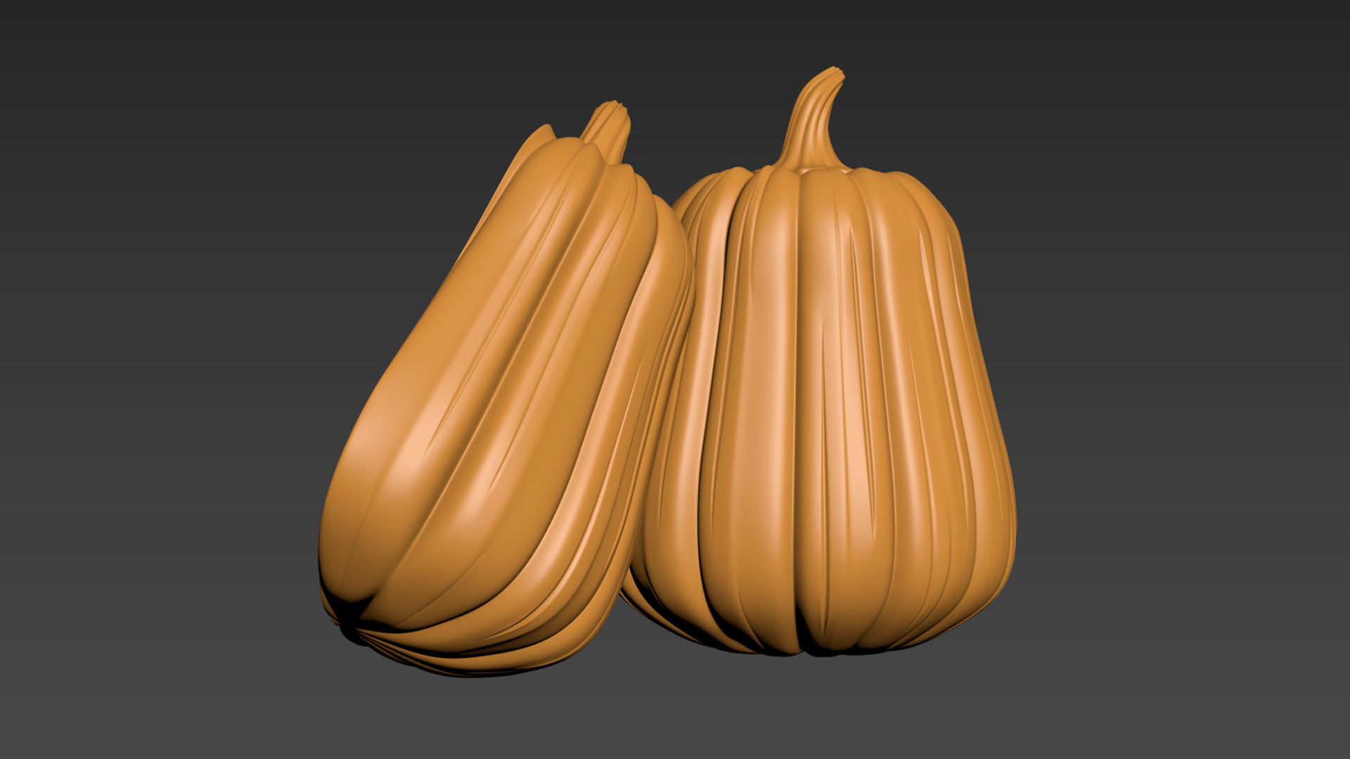 Pumpkin Vegetable 3 Half of Pampkin 3D print model_16