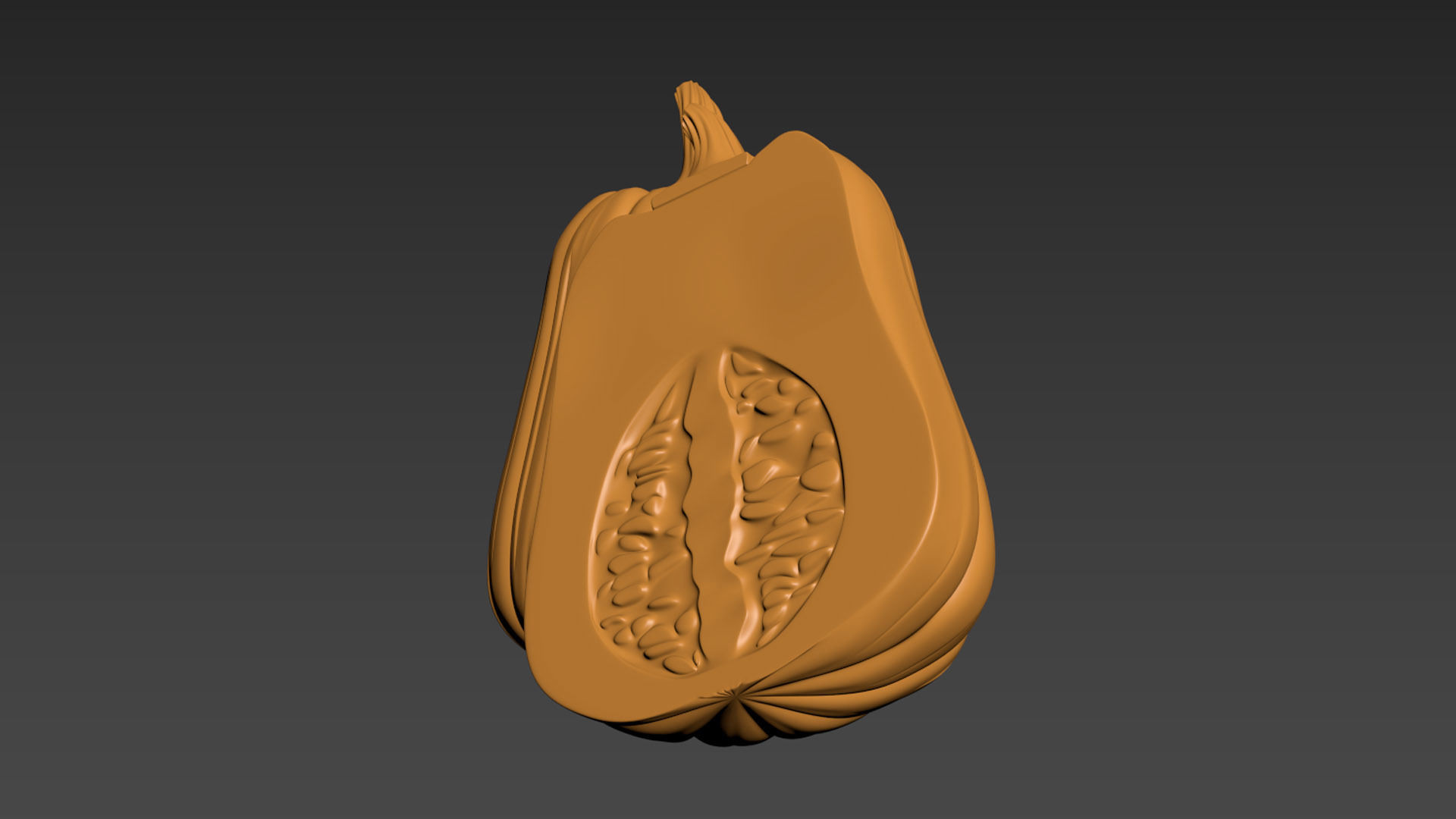 Pumpkin Vegetable 3 Half of Pampkin 3D print model_3