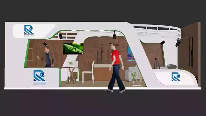 400x900 Booth Design 3D Project File Free Download